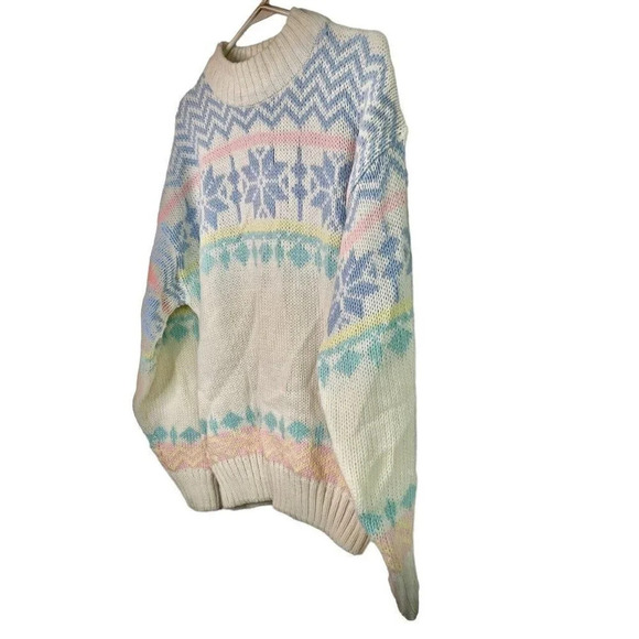 VTG Women’s Chunky Knit Grandma Sweater 80s 90s Snow Bunny NOS Ribbed 2X *Flaw - Picture 7 of 14